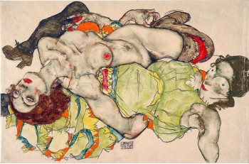 Репродукции на картини: Влюбени жени (1915) – Егон Шиле