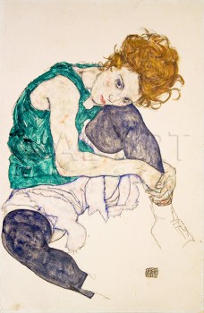 Седнала жена със свити колена (Адел Хармс) (1917) – Егон Шиле