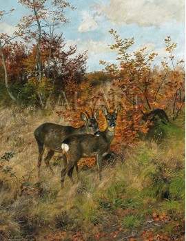 РЕПРОДУКЦИИ НА КАРТИНИ Сърна с есенни листа (1908)
