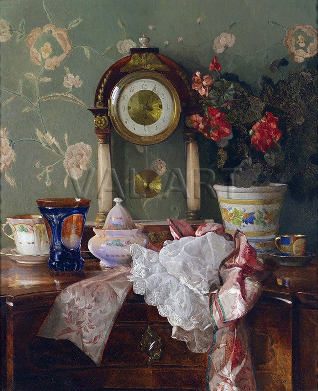 РЕПРОДУКЦИИ НА КАРТИНИ Античен натюрморт с каминен часовник (1880)
