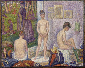 Репродукции на картини: Позьорките, Ансамбъл (Малка версия) (1888) – Жорж Сьора