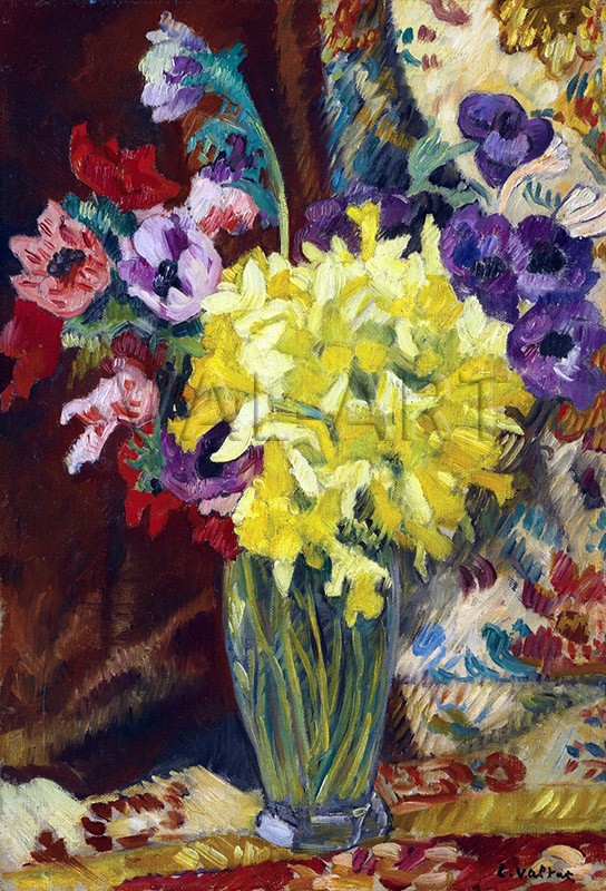 РЕПРОДУКЦИИ НА КАРТИНИ Ваза с анемони и нарцис (1931)