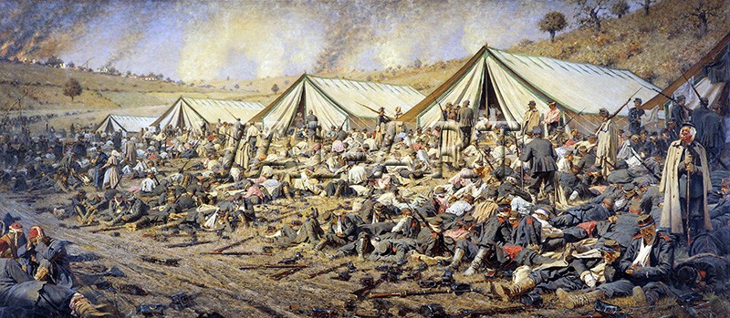 РЕПРОДУКЦИИ НА КАРТИНИ След атаката. Превързочен пункт край Плевен 1877-1878