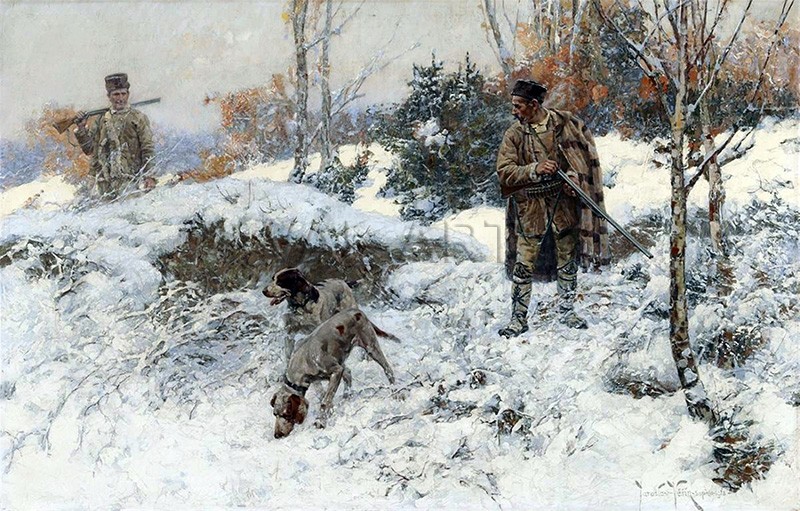 РЕПРОДУКЦИИ НА КАРТИНИ Лов през зимата (1913)