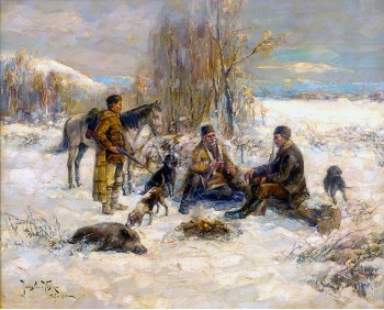 РЕПРОДУКЦИИ НА КАРТИНИ След лов (1910)