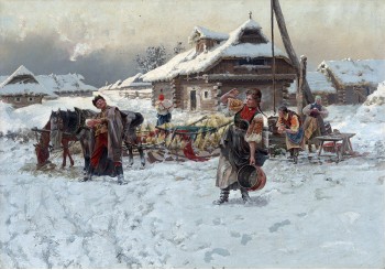 РЕПРОДУКЦИИ НА КАРТИНИ Хвърляне на снежни топки (1892)