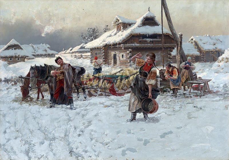 РЕПРОДУКЦИИ НА КАРТИНИ Хвърляне на снежни топки (1892)