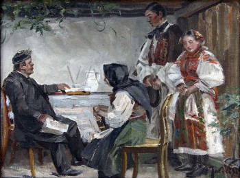 РЕПРОДУКЦИИ НА КАРТИНИ Уговаряне на сватба (1910)