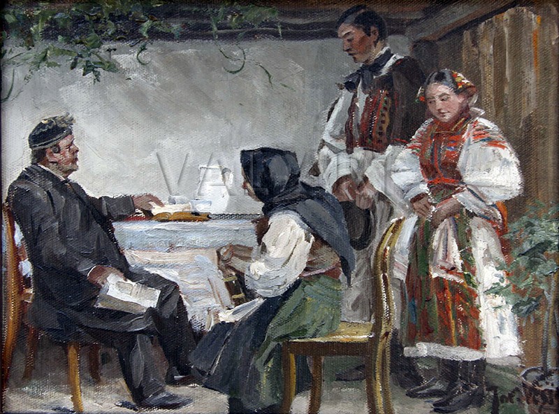 РЕПРОДУКЦИИ НА КАРТИНИ Уговаряне на сватба (1910)