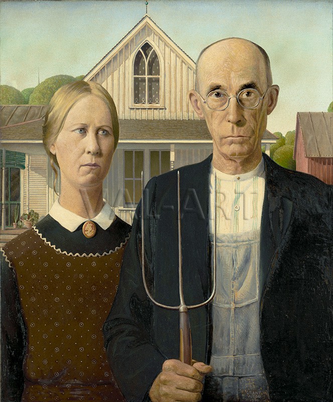 РЕПРОДУКЦИИ НА КАРТИНИ Американска готика (1930)