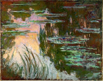 Репродукции на картини: Водни лилии по залез (1919) – Клод Моне