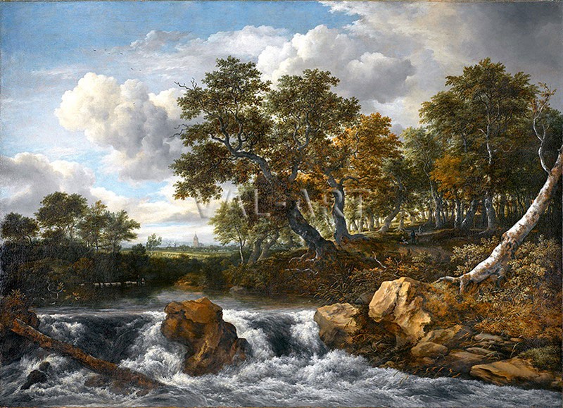 Пейзаж с водопад (1670)