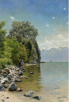 Езерото Лемсен в Швейцария (1887) РЕПРОДУКЦИИ НА КАРТИНИ