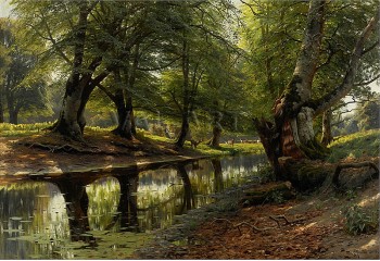 Поток през долината с елен в далечината (1905) РЕПРОДУКЦИИ НА КАРТИНИ