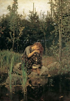Репродукции на картини: Альонушка (1881) – Виктор Васнецов