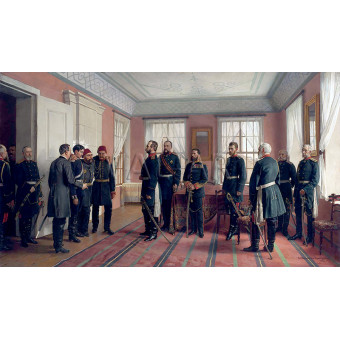 РЕПРОДУКЦИИ НА КАРТИНИ Представяне на пленения Осман паша на Александър II в Плевен (1887)